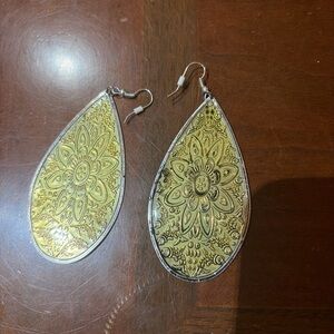 Elegant Gold and Silver Teardrop Earrings